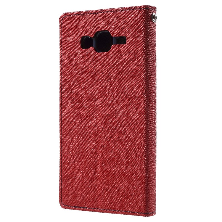 MERCURY Goospery Leather Wallet Cover for Samsung Galaxy J5 SM-J500F with Stand - Red-2