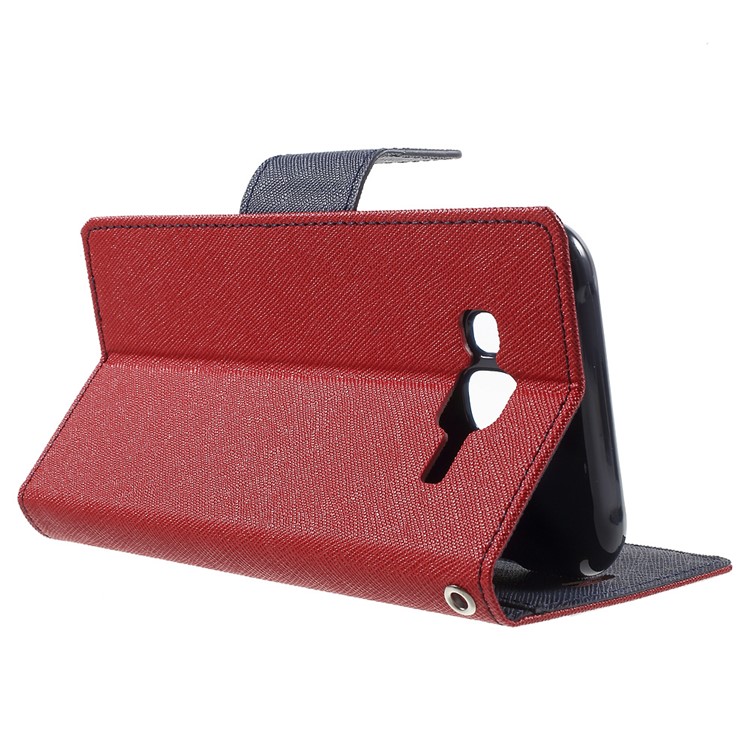 MERCURY Goospery Leather Wallet Cover for Samsung Galaxy J5 SM-J500F with Stand - Red-3