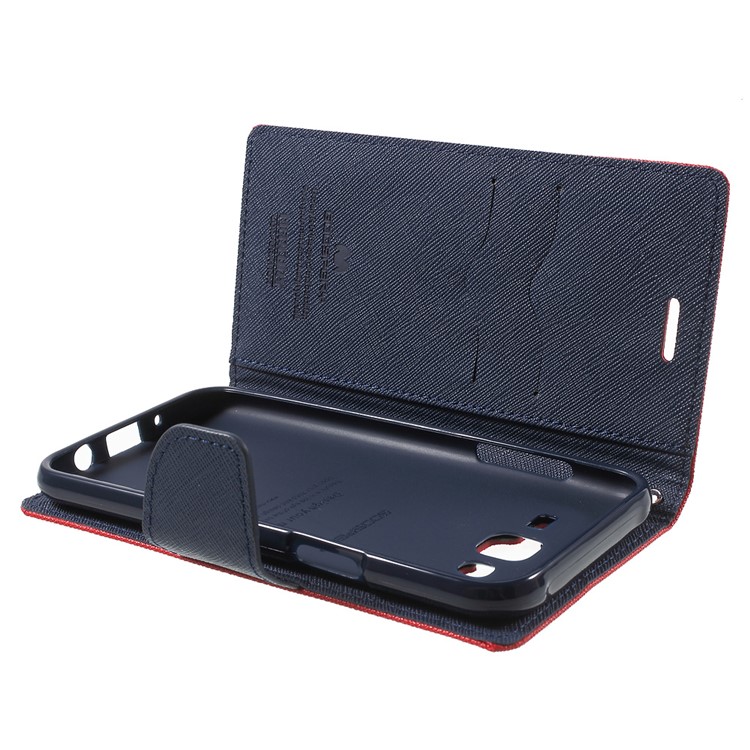 MERCURY Goospery Leather Wallet Cover for Samsung Galaxy J5 SM-J500F with Stand - Red-5