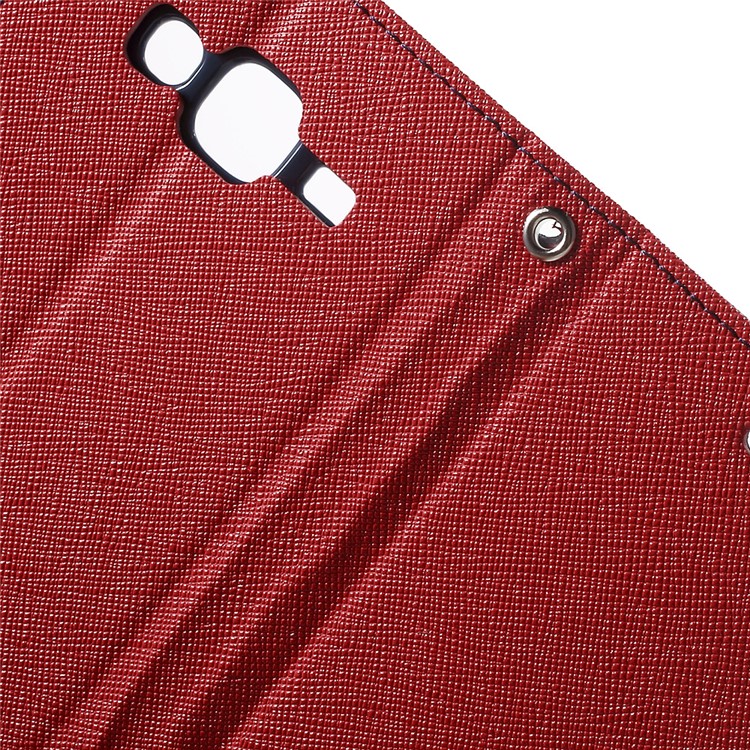 MERCURY Goospery Leather Wallet Cover for Samsung Galaxy J5 SM-J500F with Stand - Red-6