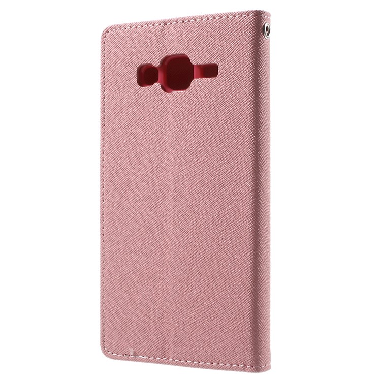 MERCURY Goospery Leather Wallet Shell for Samsung Galaxy J5 SM-J500F with Stand - Pink-2