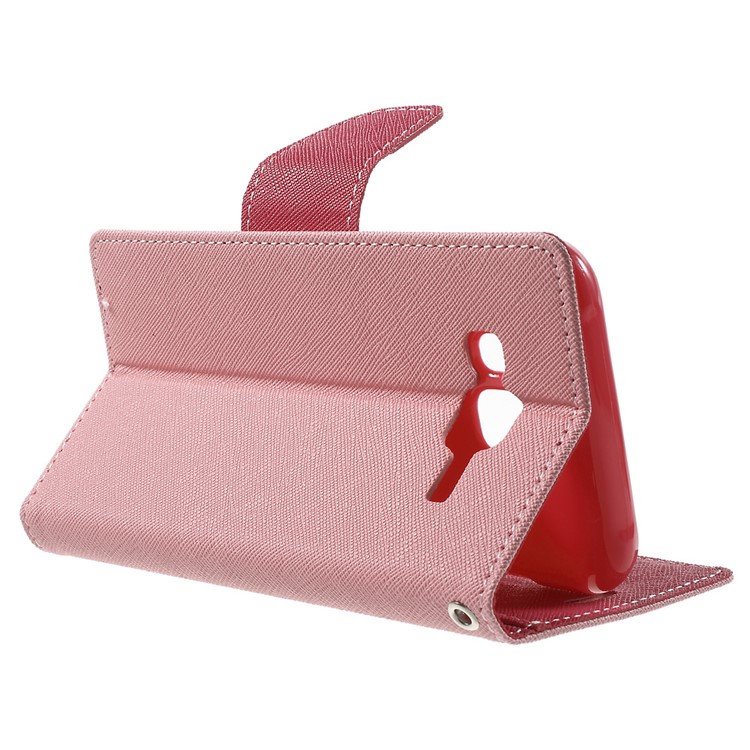 MERCURY Goospery Leather Wallet Shell for Samsung Galaxy J5 SM-J500F with Stand - Pink-3
