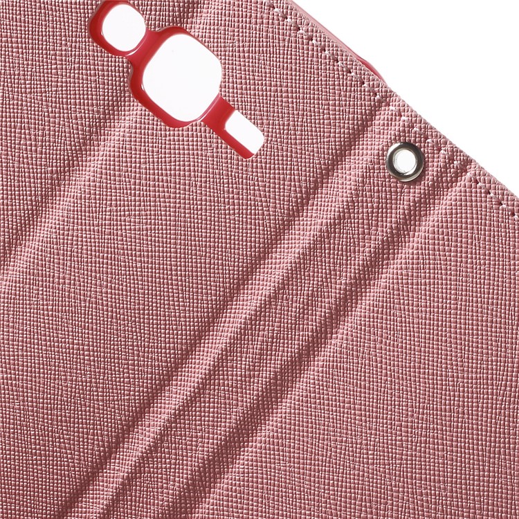 MERCURY Goospery Leather Wallet Shell for Samsung Galaxy J5 SM-J500F with Stand - Pink-7