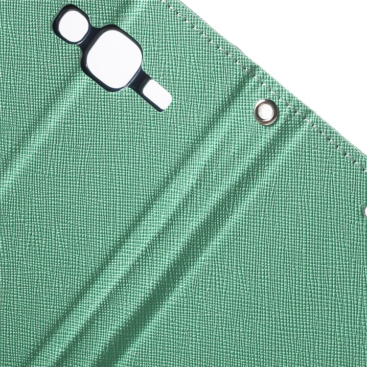 MERCURY Goospery Leather Wallet Cover for Samsung Galaxy J5 SM-J500F with Stand - Cyan-6