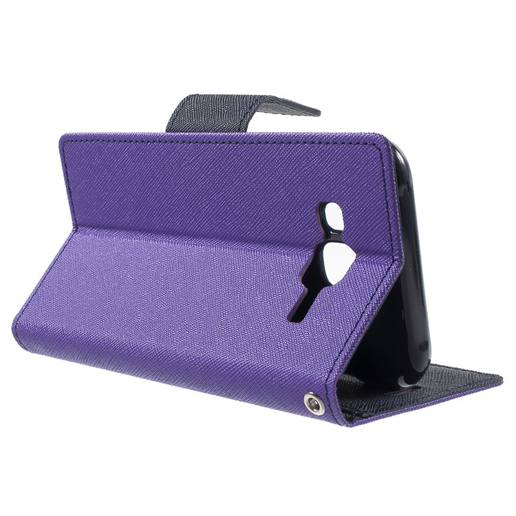 MERCURY Goospery Leather Wallet Cover for Samsung Galaxy J5 SM-J500F with Stand - Purple-3