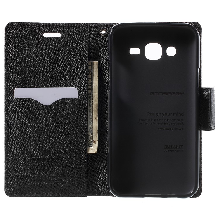 MERCURY Goospery Leather Wallet Cover for Samsung Galaxy J5 SM-J500F with Stand - Brown-4