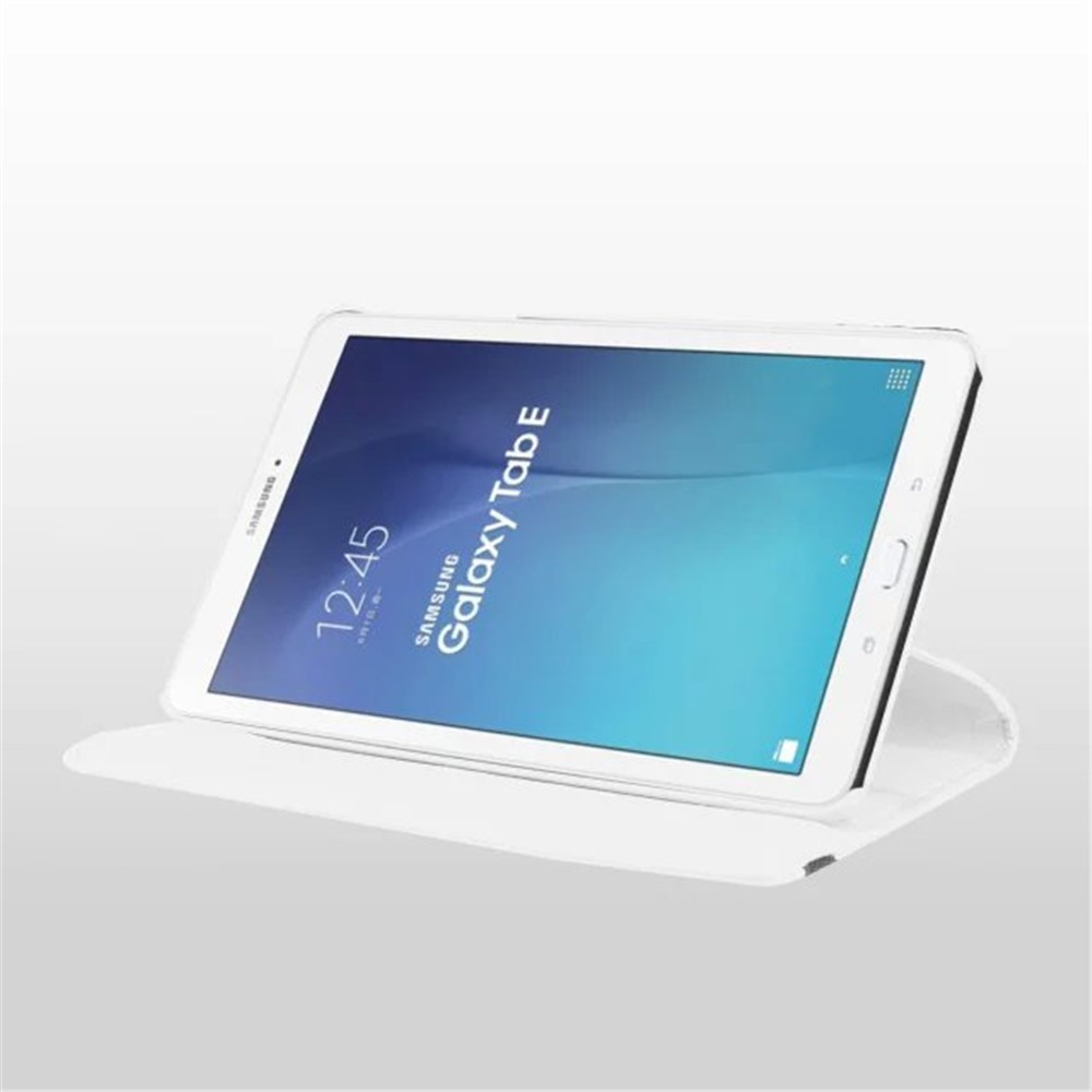 Litchi Texture Rotary Stand Leather Cover for Samsung Galaxy Tab E 9.6 T560 / T561 - White-4