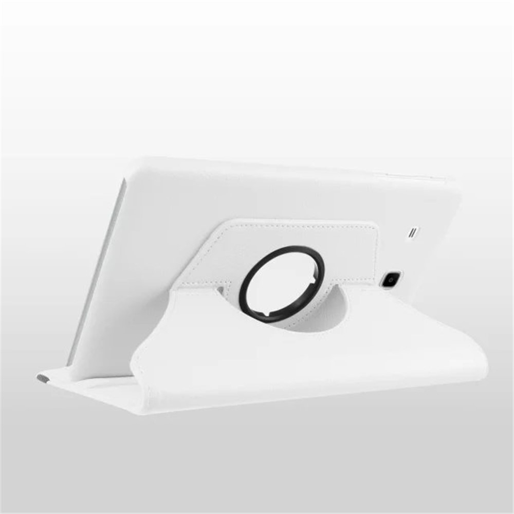 Litchi Texture Rotary Stand Leather Cover for Samsung Galaxy Tab E 9.6 T560 / T561 - White-5