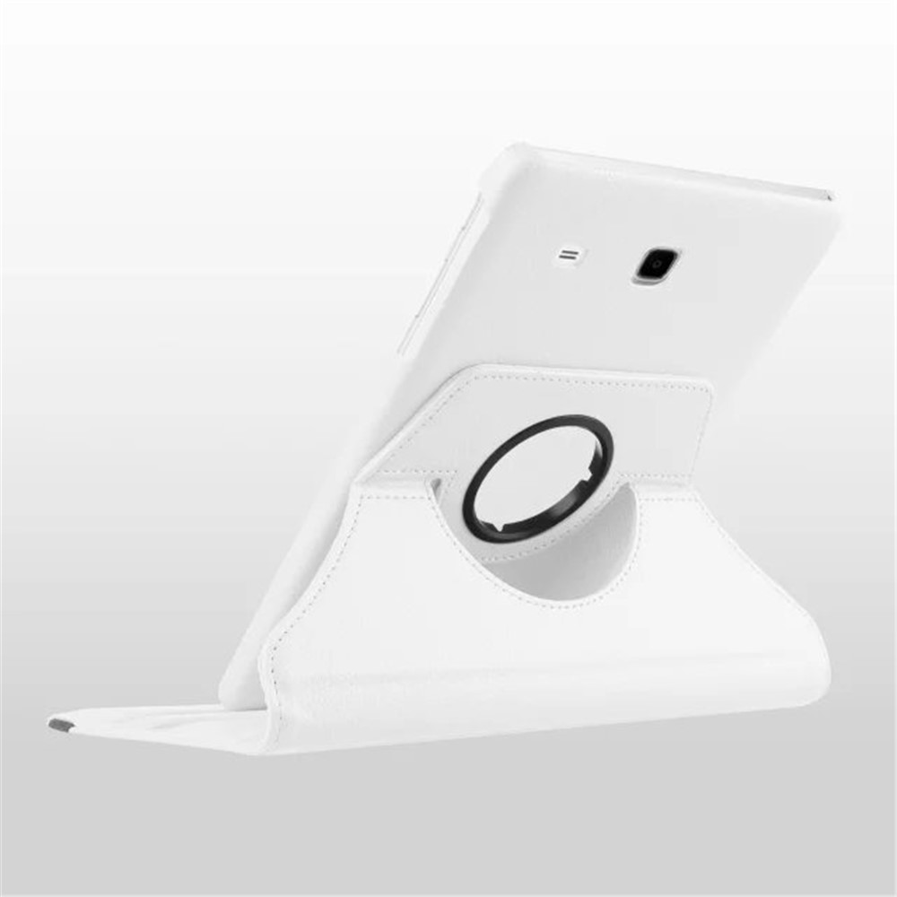 Litchi Texture Rotary Stand Leather Cover for Samsung Galaxy Tab E 9.6 T560 / T561 - White-6