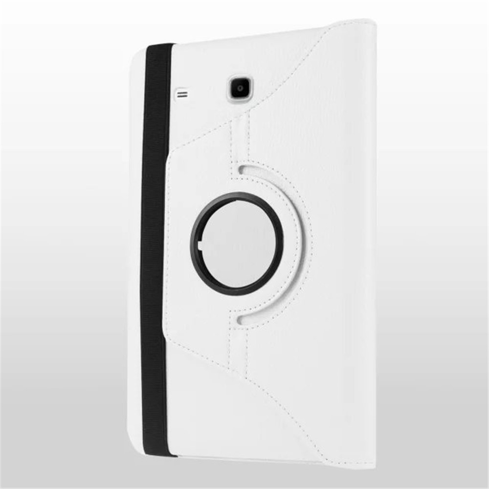 Litchi Texture Rotary Stand Leather Cover for Samsung Galaxy Tab E 9.6 T560 / T561 - White-7