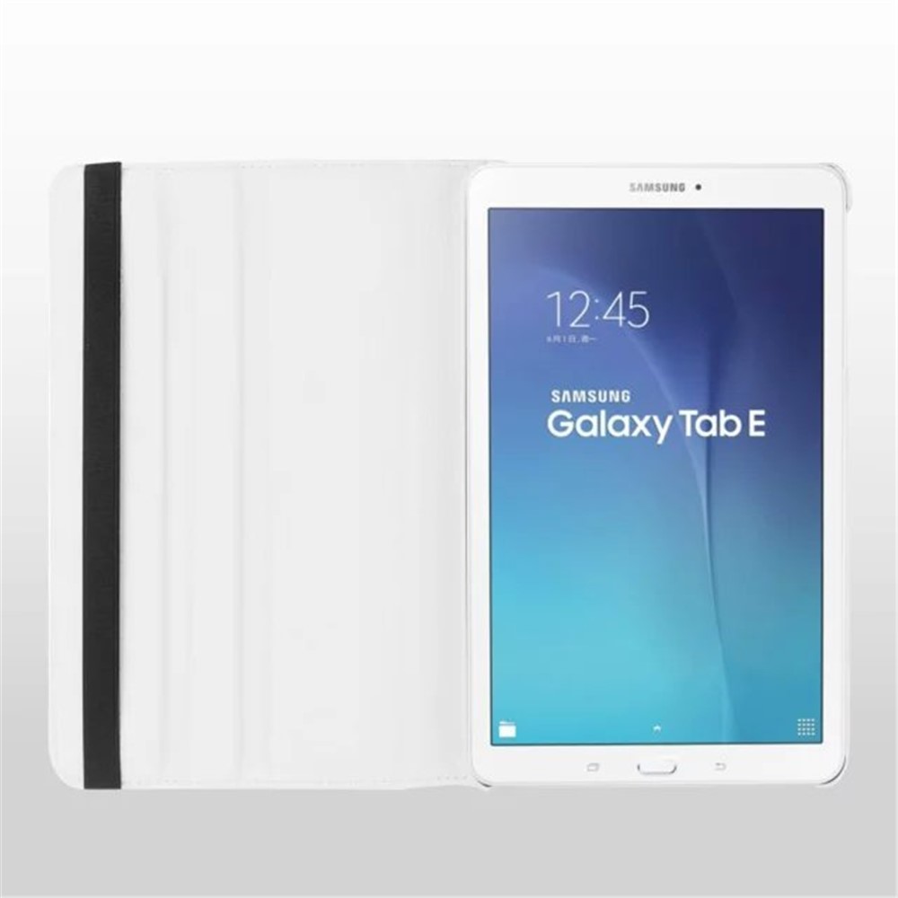 Litchi Texture Rotary Stand Leather Cover for Samsung Galaxy Tab E 9.6 T560 / T561 - White-8