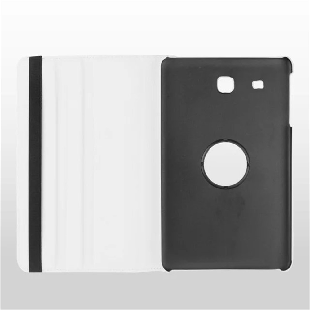 Litchi Texture Rotary Stand Leather Cover for Samsung Galaxy Tab E 9.6 T560 / T561 - White-9