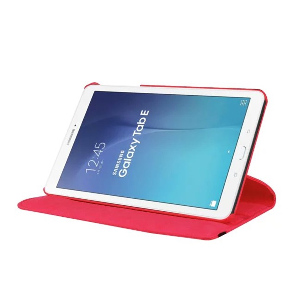 Couvercle en Cuir du Stand Rotatif de Grains Litchi Pour Samsung Galaxy Tab E 9.6 T560 / T561 - Rouge