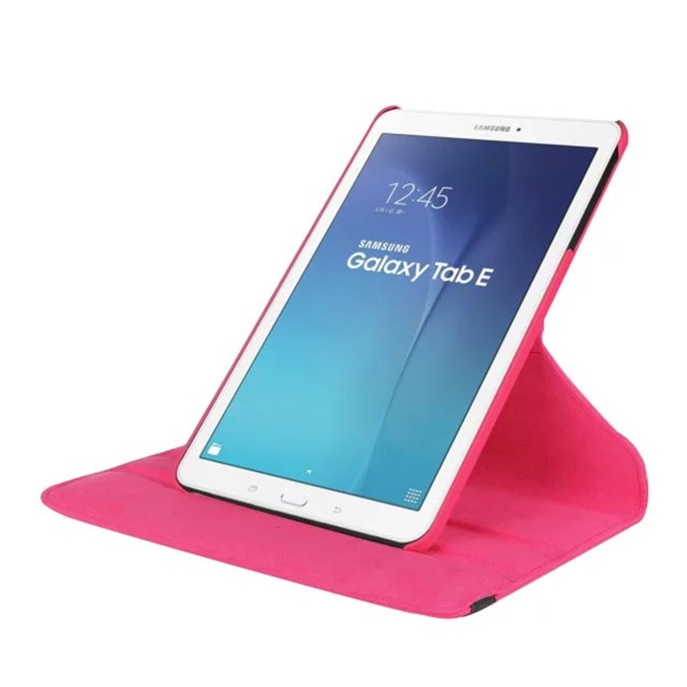 Litchi Texture Rotary Stand Cover Para Samsung Galaxy Tab E 9.6 T560 / T561 - Rosa-3