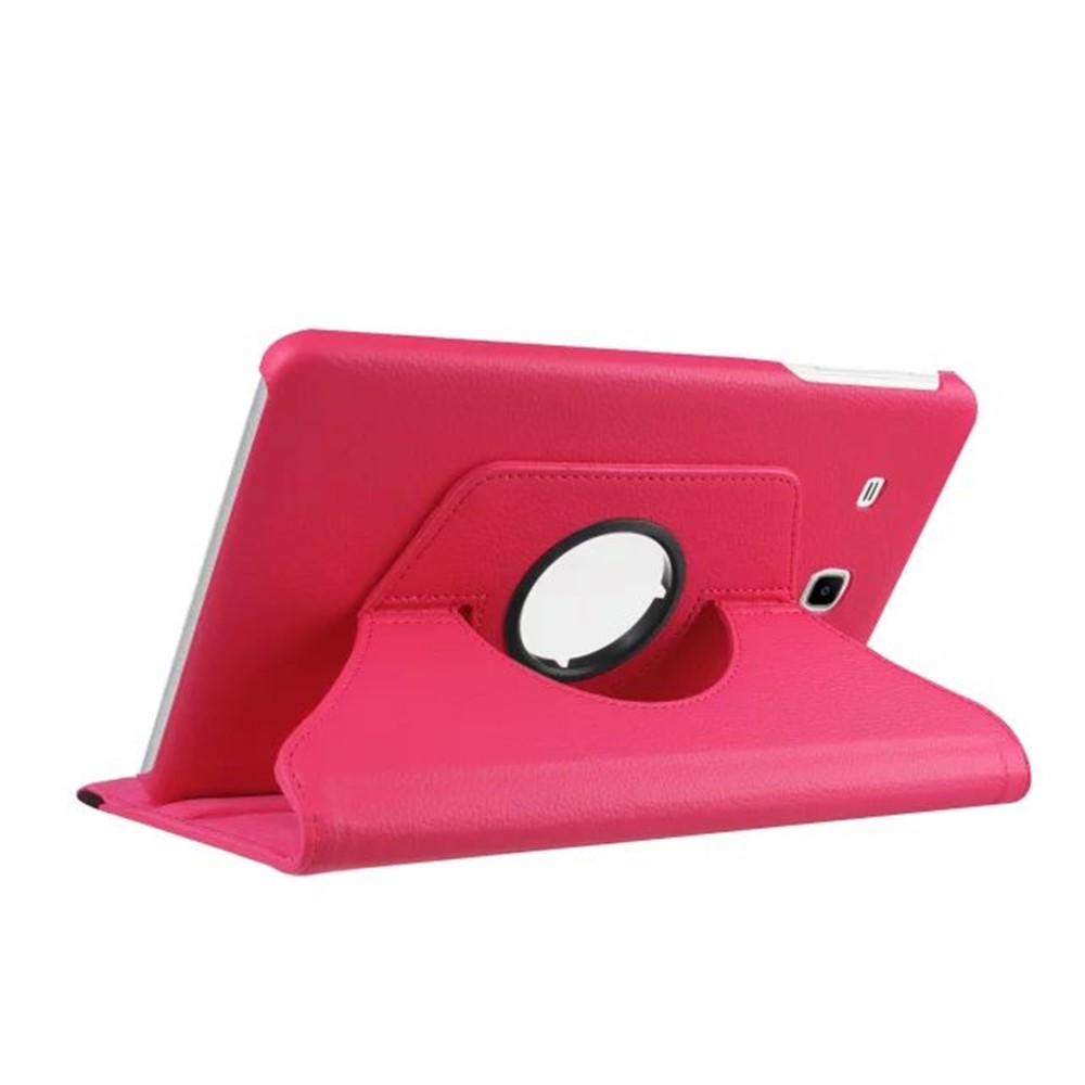 Litchi Texture Rotary Stand Cover Para Samsung Galaxy Tab E 9.6 T560 / T561 - Rosa-5