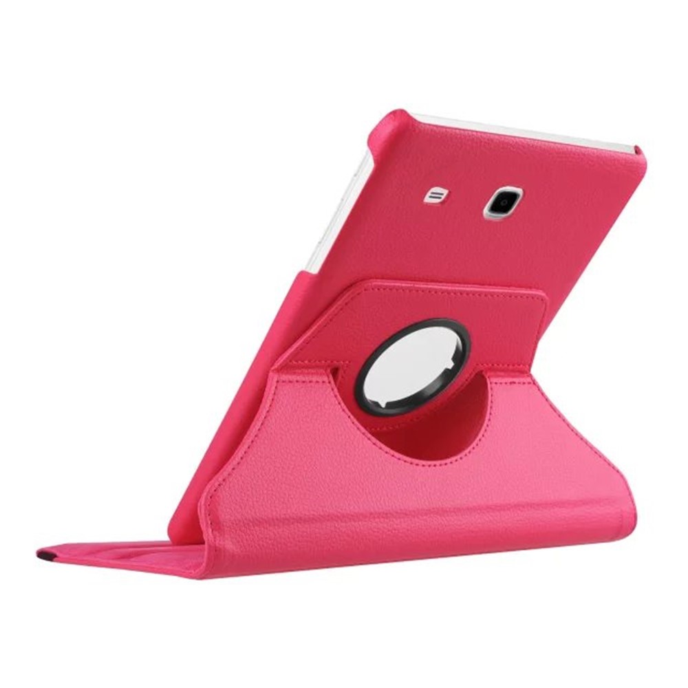 Litchi Texture Rotary Stand Cover Para Samsung Galaxy Tab E 9.6 T560 / T561 - Rosa-6