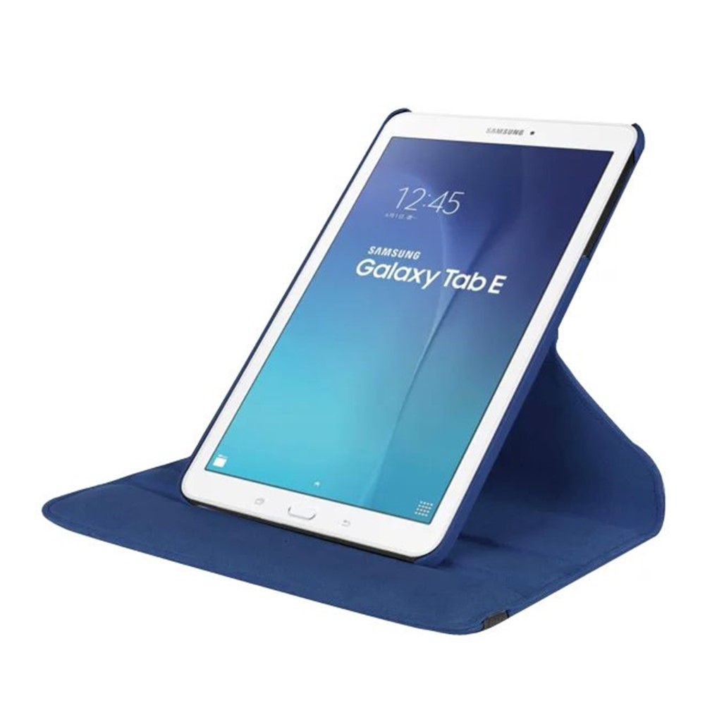 Litchi Texture Rotary Stand Leather Cover for Samsung Galaxy Tab E 9.6 T560 / T561 - Dark Blue-3
