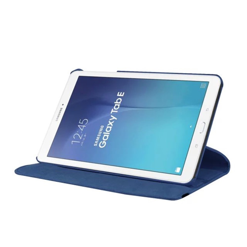 Litchi Texture Rotary Stand Leather Cover for Samsung Galaxy Tab E 9.6 T560 / T561 - Dark Blue-4