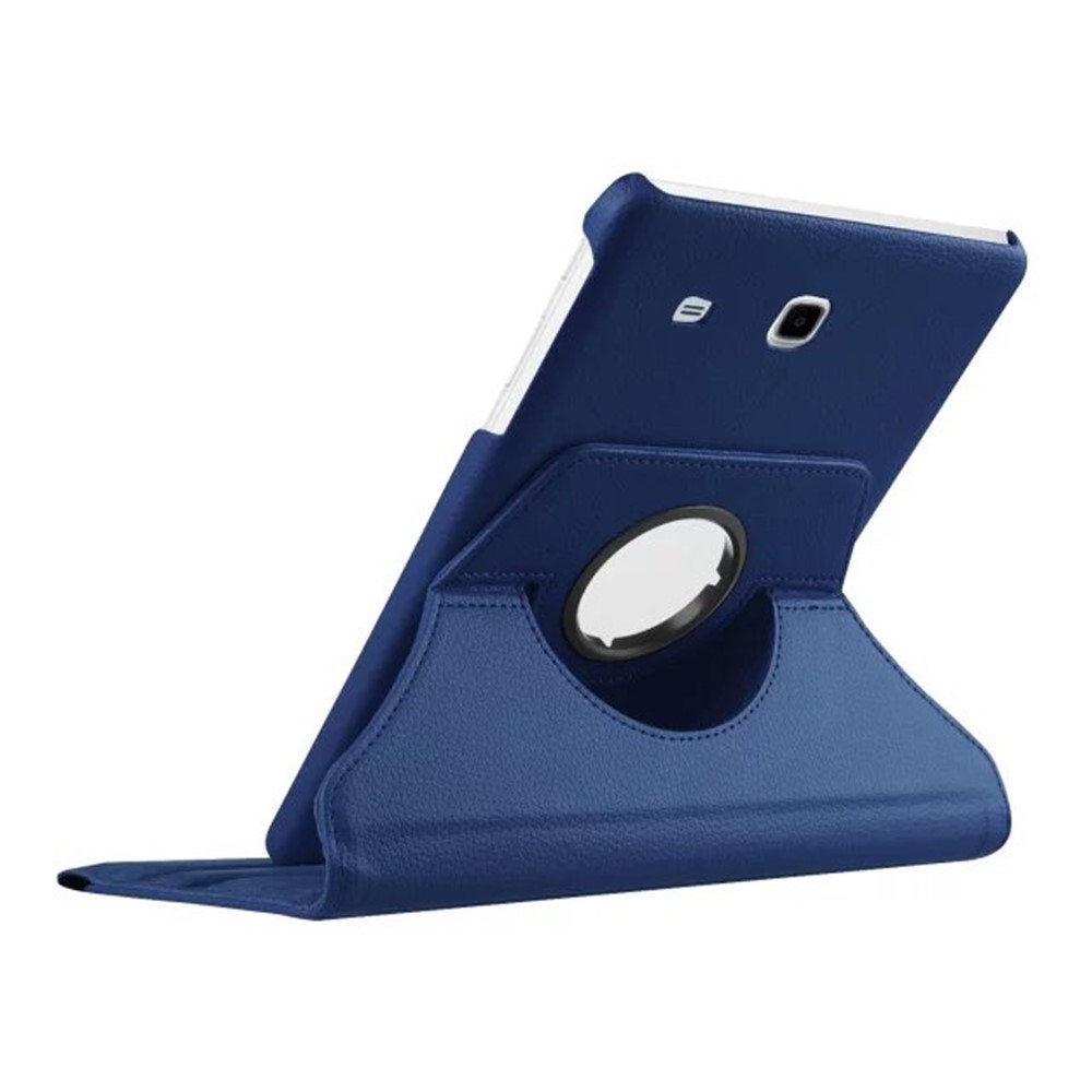 Litchi Texture Rotary Stand Leather Cover for Samsung Galaxy Tab E 9.6 T560 / T561 - Dark Blue-6