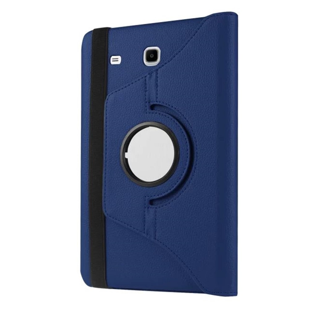 Litchi Texture Rotary Stand Leather Cover for Samsung Galaxy Tab E 9.6 T560 / T561 - Dark Blue-7