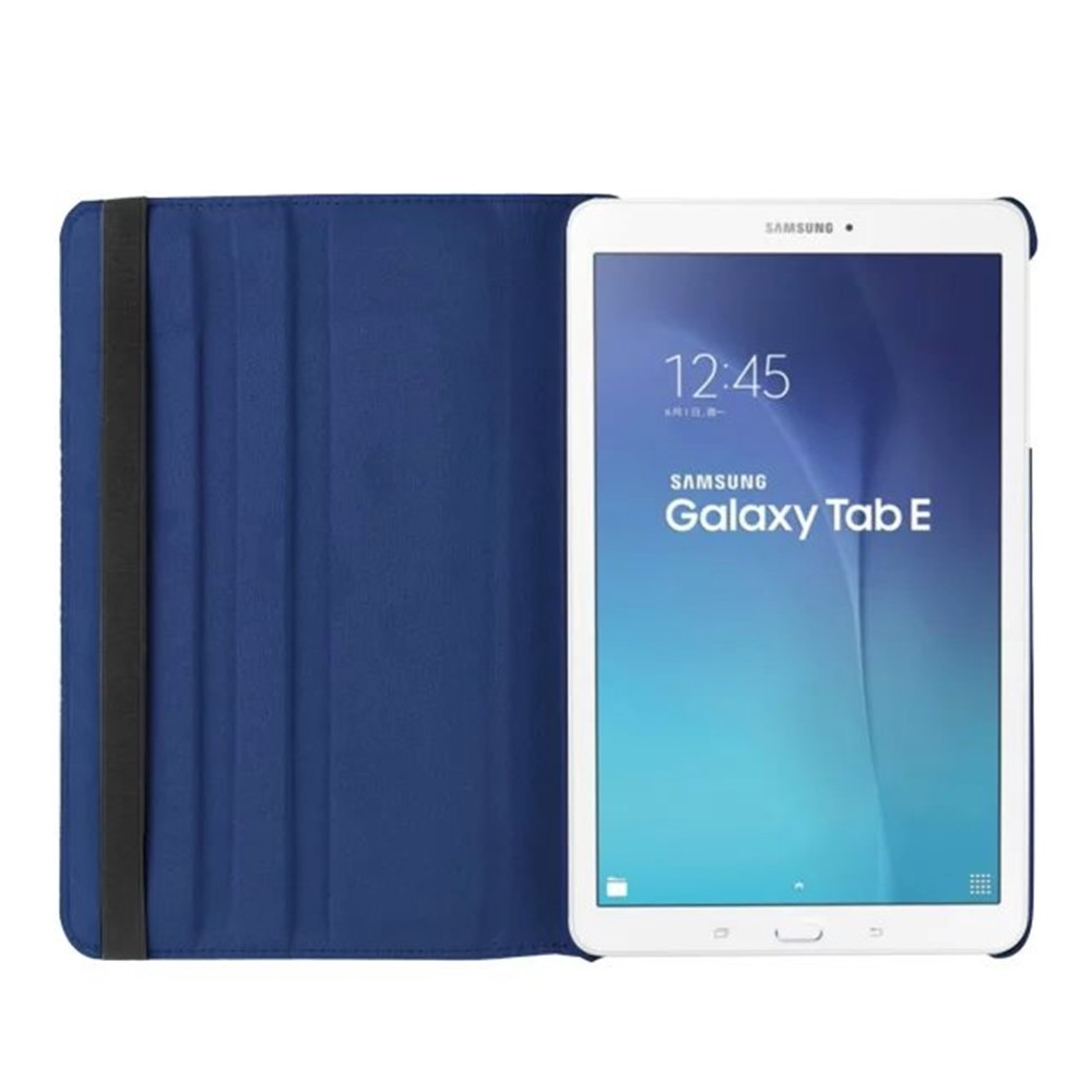 Litchi Texture Rotary Stand Leather Cover for Samsung Galaxy Tab E 9.6 T560 / T561 - Dark Blue-8
