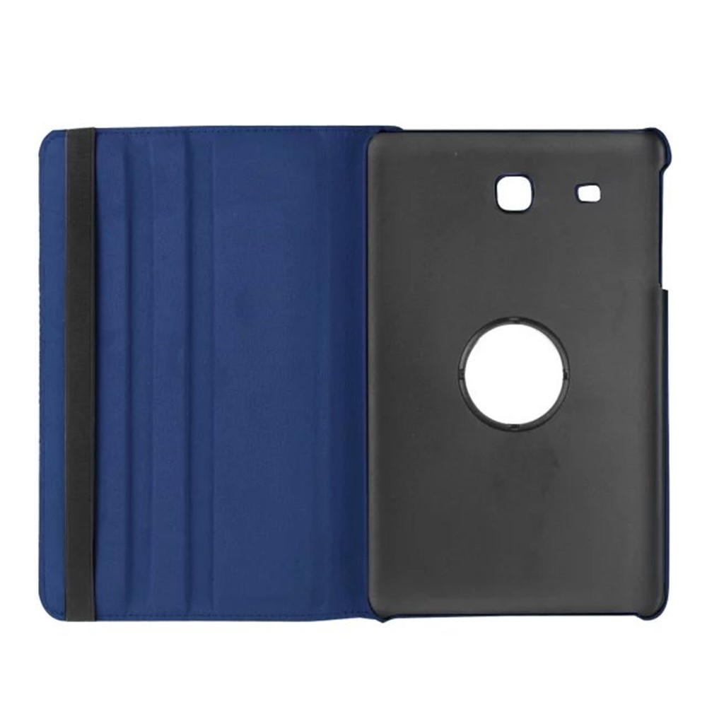 Litchi Texture Rotary Stand Leather Cover for Samsung Galaxy Tab E 9.6 T560 / T561 - Dark Blue-9