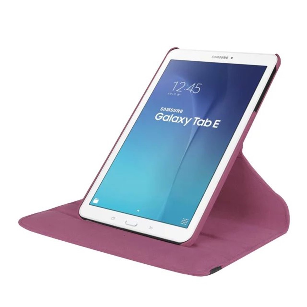 Litchi Texture Rotary Stand Leather Cover for Samsung Galaxy Tab E 9.6 T560 / T561 - Purple-3