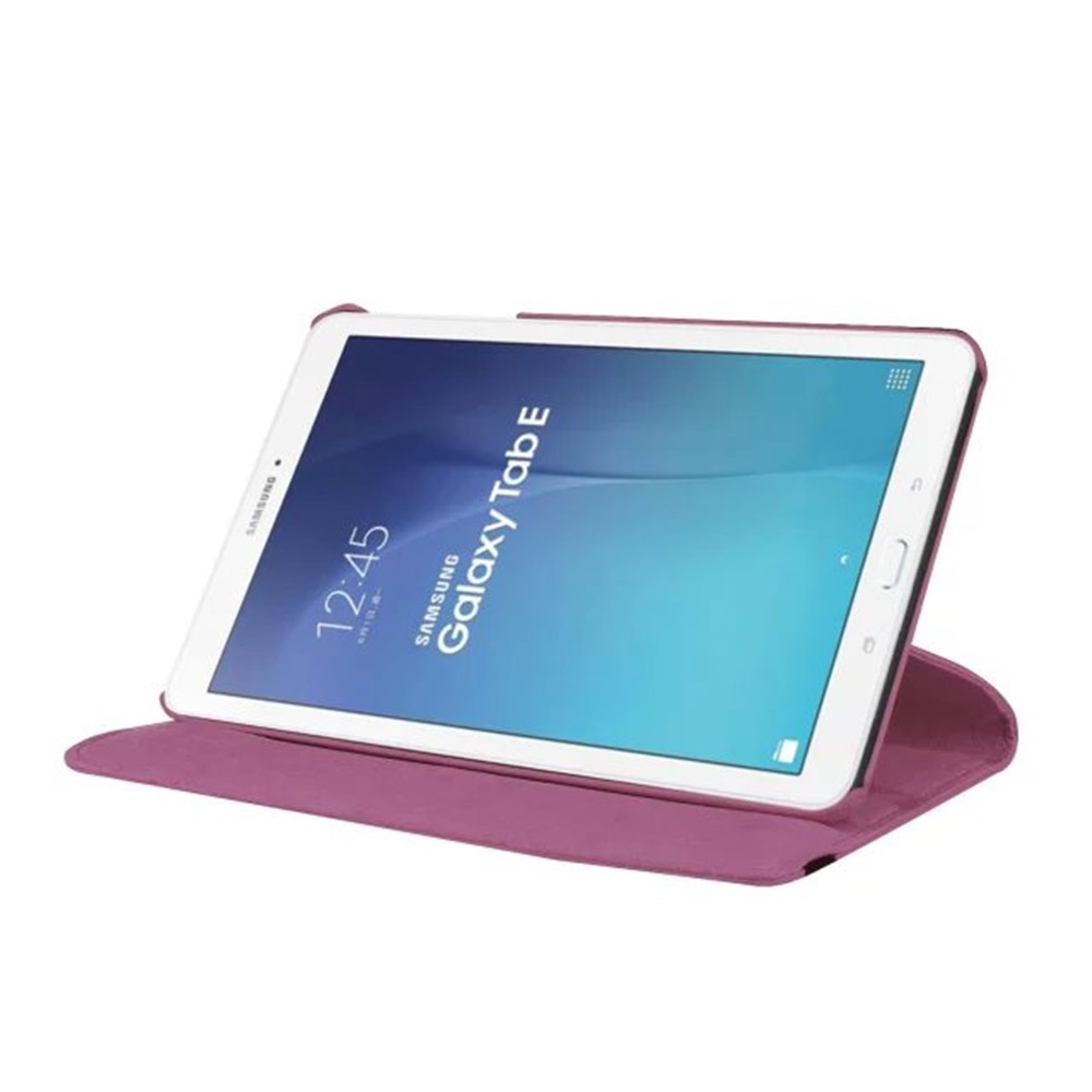 Litchi Texture Rotary Stand Leather Cover for Samsung Galaxy Tab E 9.6 T560 / T561 - Purple-4