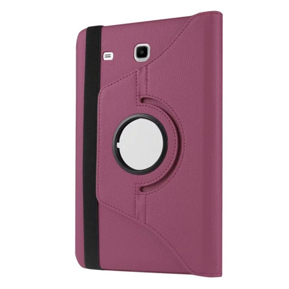 Litchi Texture Rotary Stand Leather Cover for Samsung Galaxy Tab E 9.6 T560 / T561 - Purple-7
