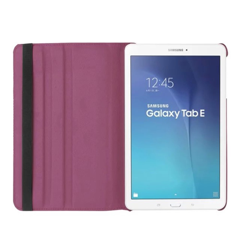 Litchi Texture Rotary Stand Leather Cover for Samsung Galaxy Tab E 9.6 T560 / T561 - Purple-8