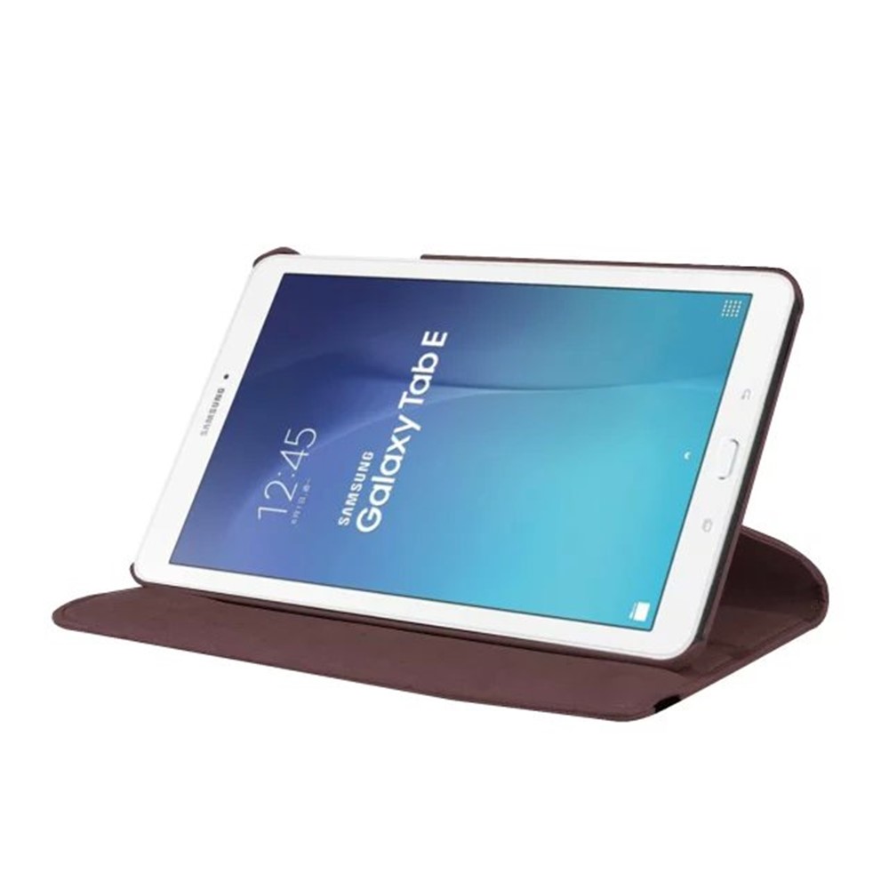 Litchi Texture Rotary Stand Cover en Cuir Pour Samsung Galaxy Tab E 9.6 T560 / T561 - Brun-4