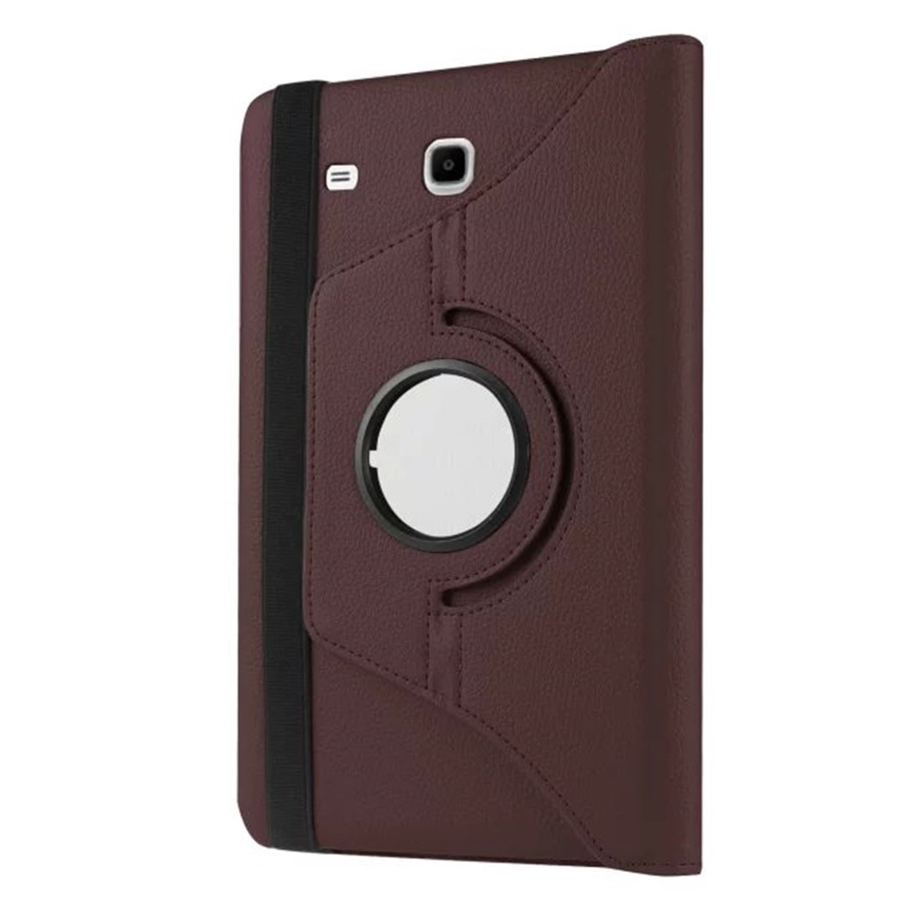 Litchi Texture Rotary Stand Leather Cover for Samsung Galaxy Tab E 9.6 T560 / T561 - Brown-7