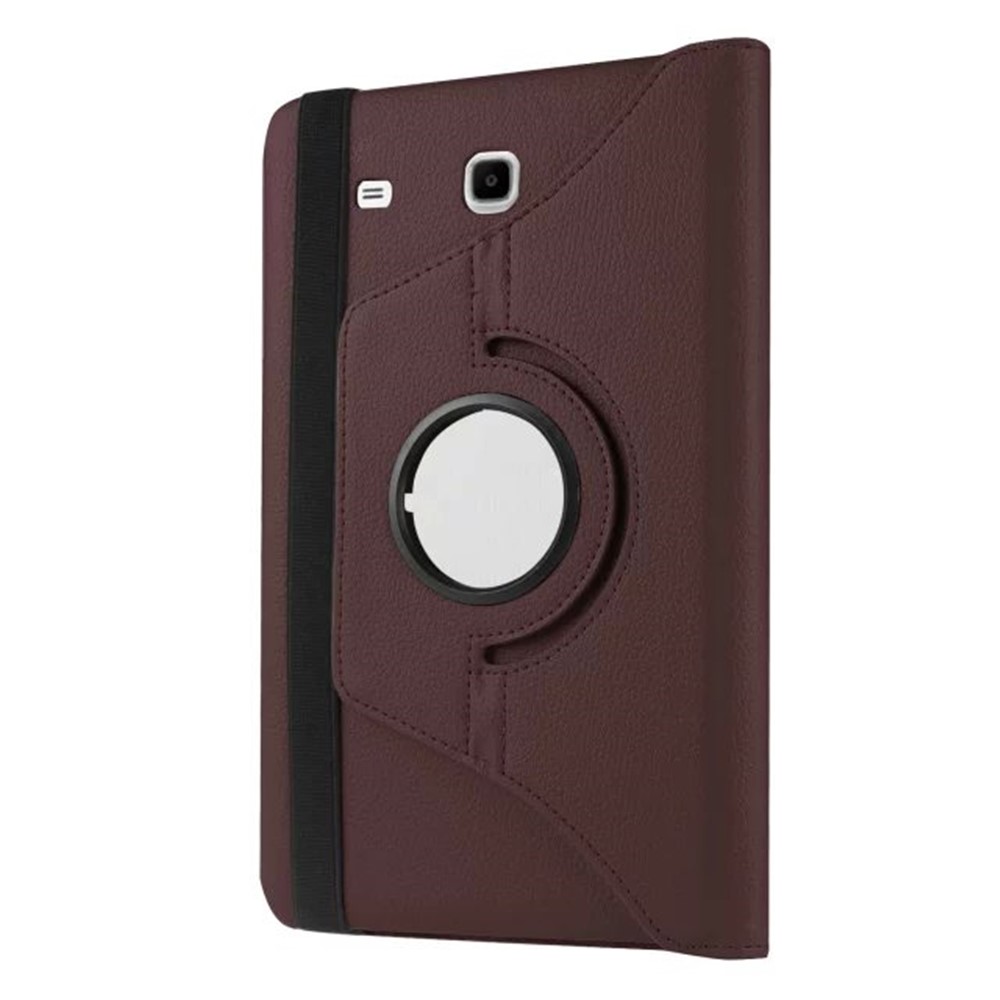 Litchi Texture Rotary Stand Cover en Cuir Pour Samsung Galaxy Tab E 9.6 T560 / T561 - Brun-7