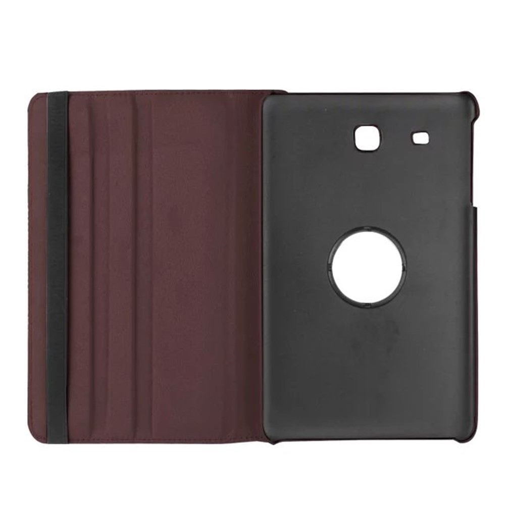 Litchi Texture Rotary Stand Leather Cover for Samsung Galaxy Tab E 9.6 T560 / T561 - Brown-9