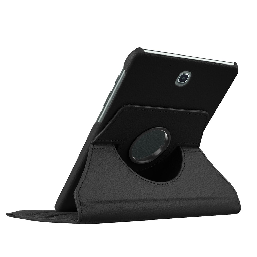 Litchi Textur Rotary Stand Ledertasche Für Samsung Galaxy Tab S2 8.0 - Schwarz