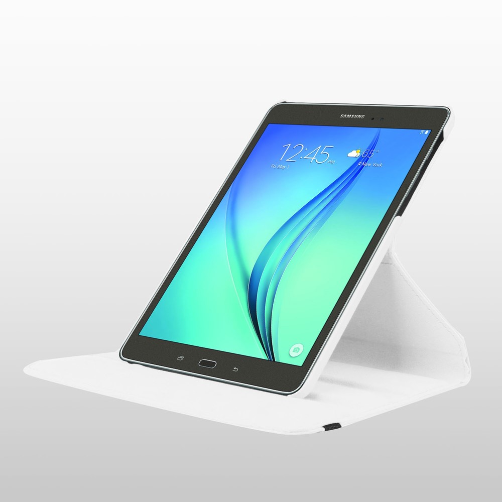 Litchi Texture Otary Stand Кожаная Крышка Для Samsung Galaxy Tab S2 8.0 - Белый-5