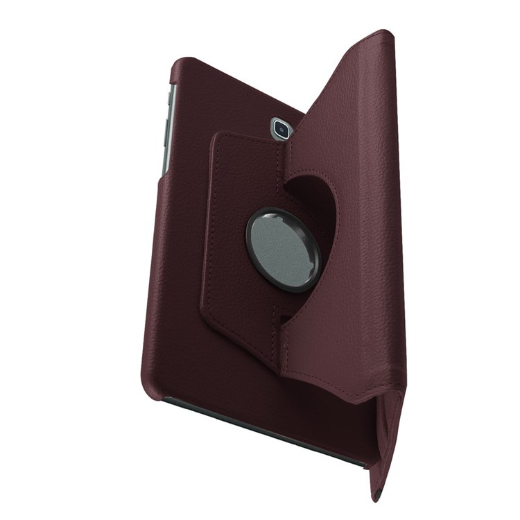 Litchi Texture Rotary Stand Leatherette Cover Shell for Samsung Galaxy Tab S2 8.0 - Brown-4