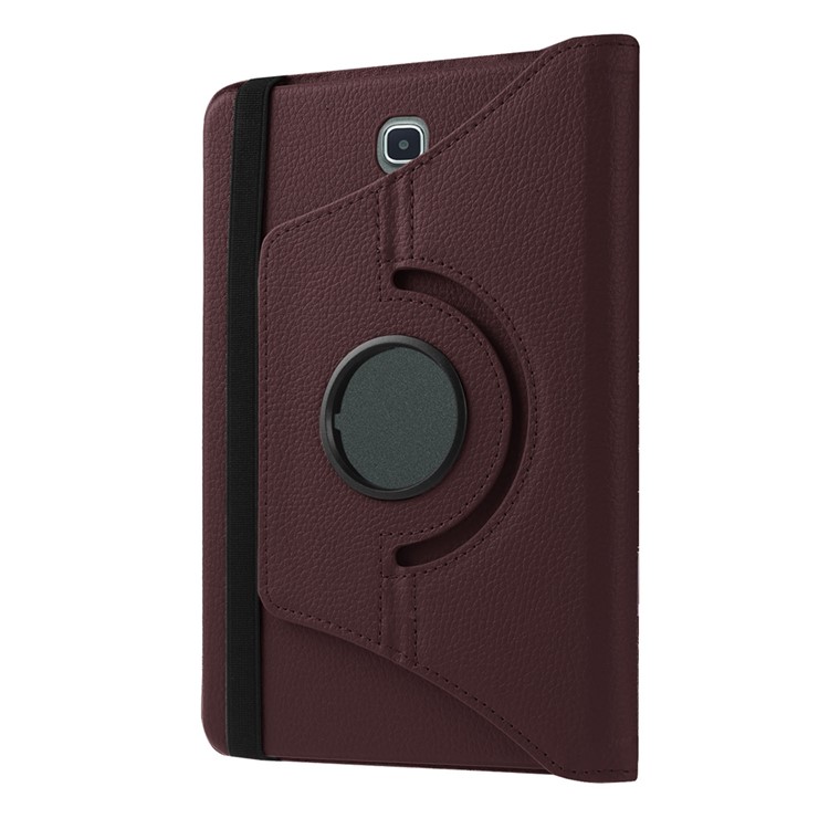 Litchi Texture Rotary Stand Leatherette Cover Shell for Samsung Galaxy Tab S2 8.0 - Brown-7