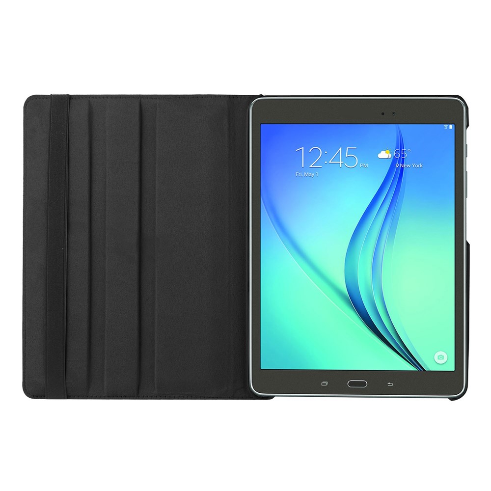 Para Samsung Galaxy Tab S2 9.7 Lychee Lichi Grão Couro Rotary Stand Capa - Preto