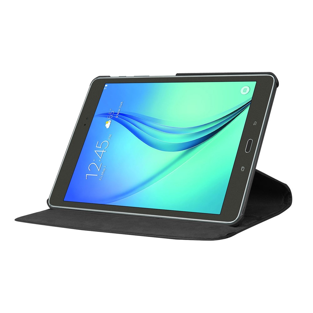 Para Samsung Galaxy Tab S2 9.7 Lychee Lichi Grão Couro Rotary Stand Capa - Preto