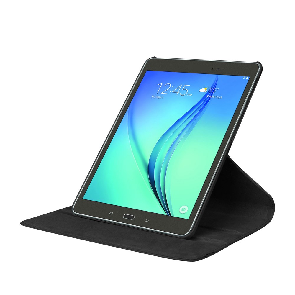 Para Samsung Galaxy Tab S2 9.7 Lychee Lichi Grão Couro Rotary Stand Capa - Preto