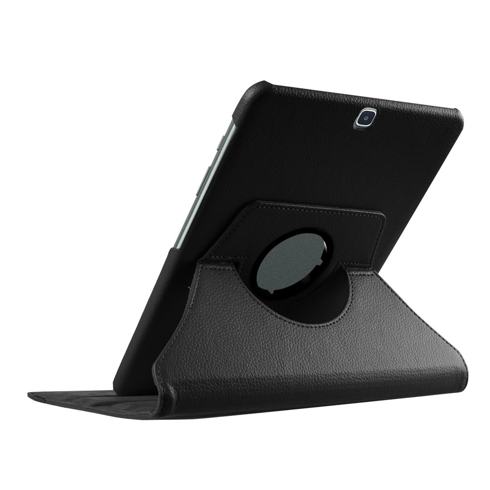 Para Samsung Galaxy Tab S2 9.7 Lychee Litchi Grano De Cuero Rotary Stand Cover - Negro-6