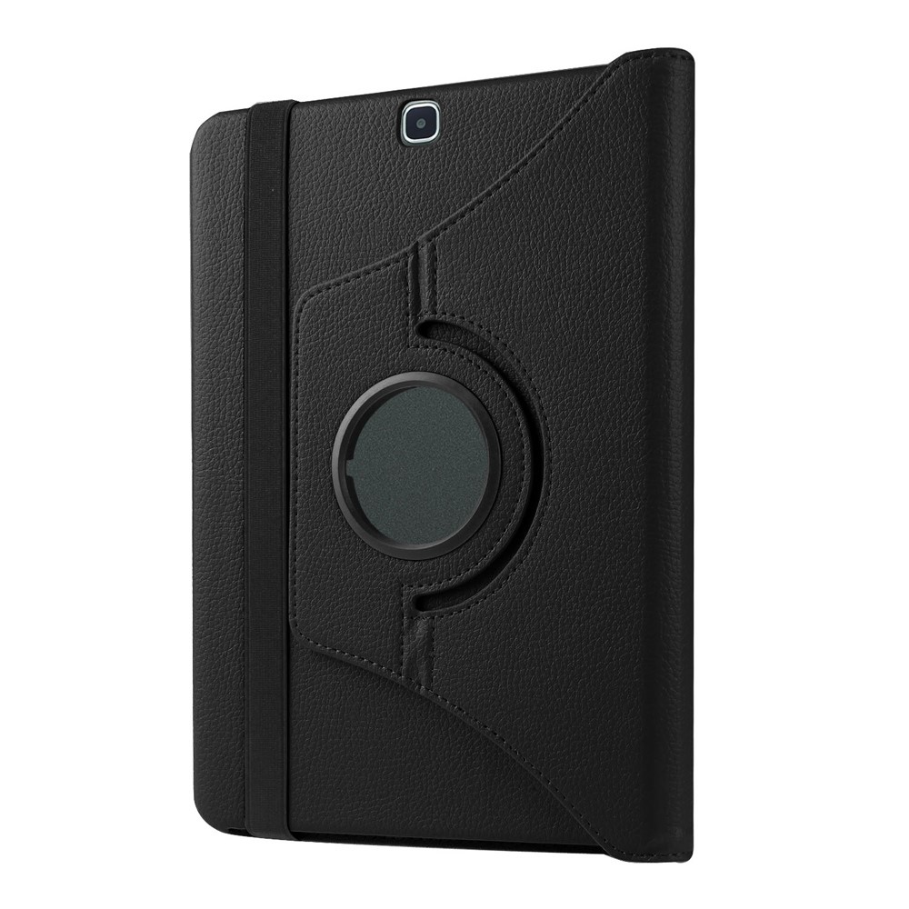 Lychee Grain Leather Rotary Stand Shell for Samsung Galaxy Tab S2 9.7 - Black-7