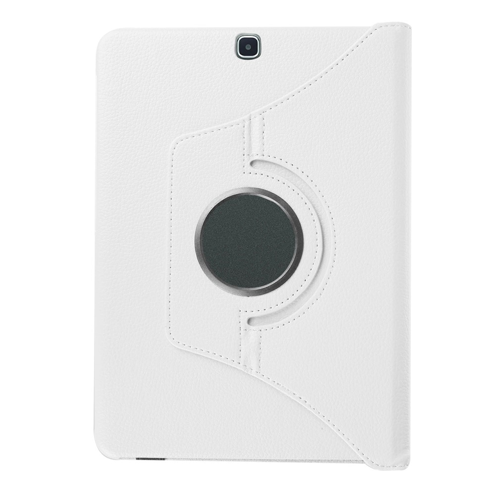 Para Samsung Galaxy Tab S2 9.7 Lychee Litchi Grano De Cuero Rotary Stand Cover - Blanco