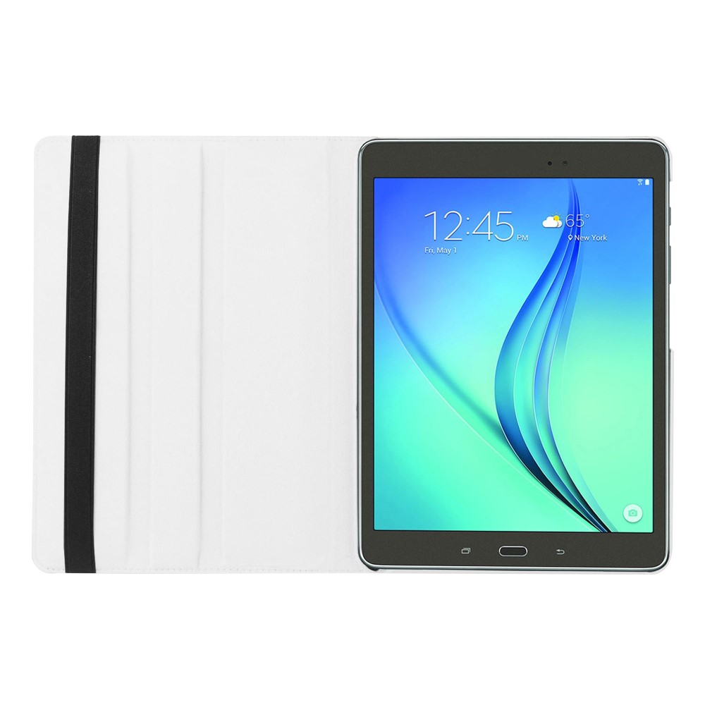 Lychee Grain Leather Rotary Stand Shell for Samsung Galaxy Tab S2 9.7 - White-2