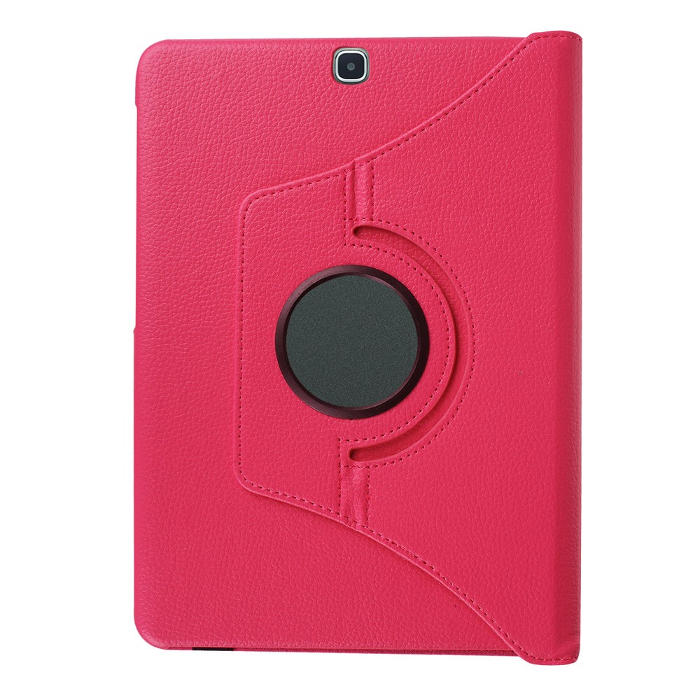 Lychee Skin Leather Rotary Shell for Samsung Galaxy Tab S2 9.7 with Stand - Rose-10