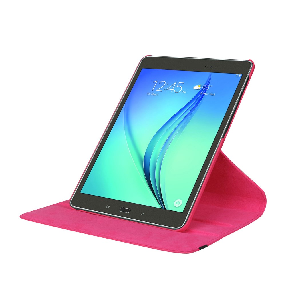 Lychee Skin Leather Rotary Shell for Samsung Galaxy Tab S2 9.7 with Stand - Rose-5