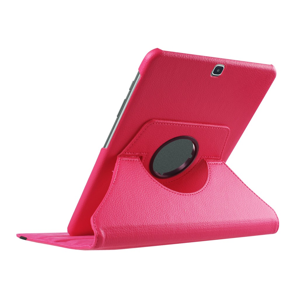 Lychee Skin Leather Rotary Shell for Samsung Galaxy Tab S2 9.7 with Stand - Rose-6