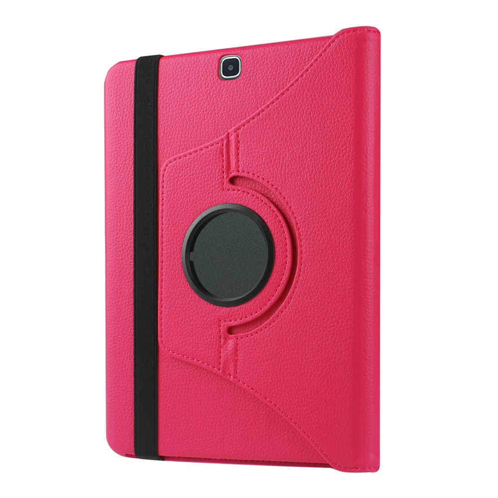 Lychee Skin Leather Rotary Shell for Samsung Galaxy Tab S2 9.7 with Stand - Rose-7