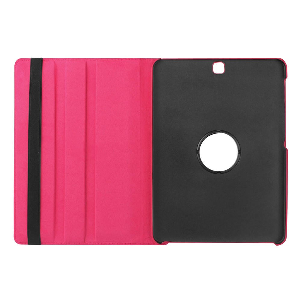 Lychee Skin Leather Rotary Shell for Samsung Galaxy Tab S2 9.7 with Stand - Rose-8